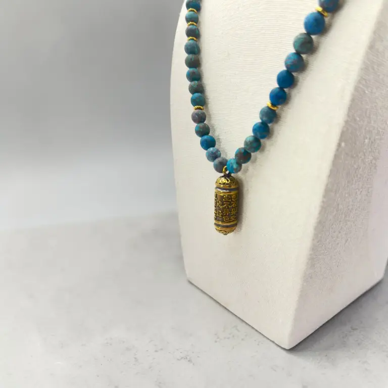 Turkoois Festival ketting met blauwe natuursteen